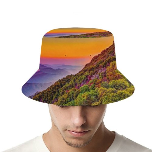 yanfind Adult Fisherman's Hat Sasha Freemind Sequoia National Park California United States Trees Colorful Sky Purple Fishing Fisherman Cap Travel Beach Sun protection