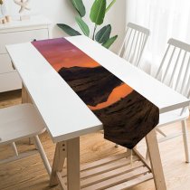 Yanfind Table Runner Backlit Golden Scenery Clouds Sunset Landscape Evening Travel Sun River Outdoors Hour Everyday Dining Wedding Party Holiday Home Decor
