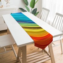 Yanfind Table Runner Abstract Threads Multicolor Texture Everyday Dining Wedding Party Holiday Home Decor