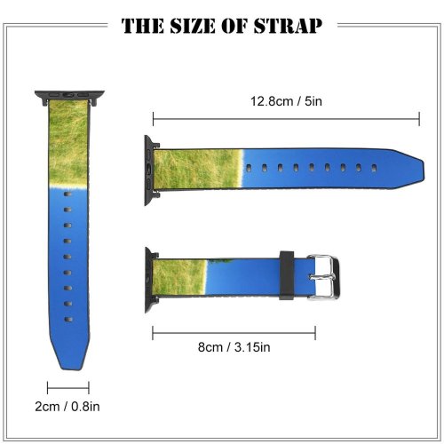 yanfind Watch Strap for Apple Watch Tree Sky Grass Landscape Field Clear Space Copyspace Hill Lake Natural Grassland- Compatible with iWatch Series 5 4 3 2 1
