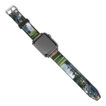 yanfind Watch Strap for Apple Watch Trees Forest Plants Grass Field Woods Sunrise Plantation Tree Natural Trunk Compatible with iWatch Series 5 4 3 2 1