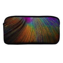 yanfind Pencil Case YHO Priyadarshi Ranjan Abstract  Feather Curved Lines Colorful Particles Zipper Pens Pouch Bag for Student Office School