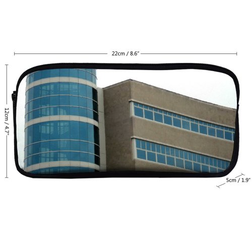 yanfind Pencil Case YHO Figure Building Building Fashion Beautiful Gradient  Concrete Area Crowd Corporate Doors Zipper Pens Pouch Bag for Student Office School