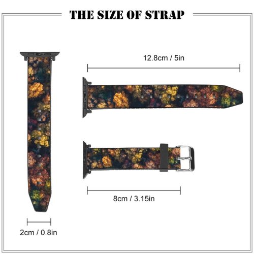 yanfind Watch Strap for Apple Watch Kelly Lacy Forest Autumn Trees Aerial Top Texture Compatible with iWatch Series 5 4 3 2 1