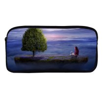 yanfind Pencil Case YHO Fantasy Girl Dream Surreal Floating Lone Tree Above Clouds Sunrise Zipper Pens Pouch Bag for Student Office School