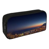 yanfind Pencil Case YHO Crevisio Monaco Yacht Show Cityscape City Lights Night Time Ocean Seascape Sunset Zipper Pens Pouch Bag for Student Office School
