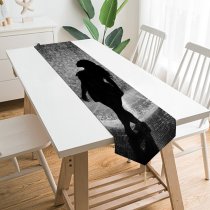 Yanfind Table Runner Backlit Shadows Figure Silhouette Rain Shillouette Shillouettes Everyday Dining Wedding Party Holiday Home Decor
