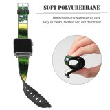 yanfind Watch Strap for Apple Watch Tree Road Field Natural Landscape Sky Vegetation Grass Grassland Compatible with iWatch Series 5 4 3 2 1