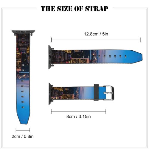 yanfind Watch Strap for Apple Watch York City Cityscape City Lights Skyscrapers Sky Dusk Horizon Compatible with iWatch Series 5 4 3 2 1