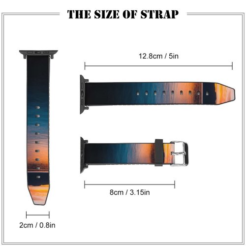yanfind Watch Strap for Apple Watch Dawn Lake Sky States Bellingham Sunset Dusk Ocean PNG Outdoors Wallpapers Compatible with iWatch Series 5 4 3 2 1