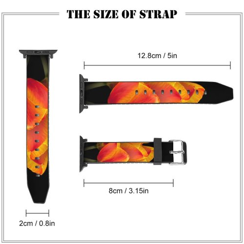 yanfind Watch Strap for Apple Watch Comfreak Flowers Dark Tulips Spring Colorful Compatible with iWatch Series 5 4 3 2 1