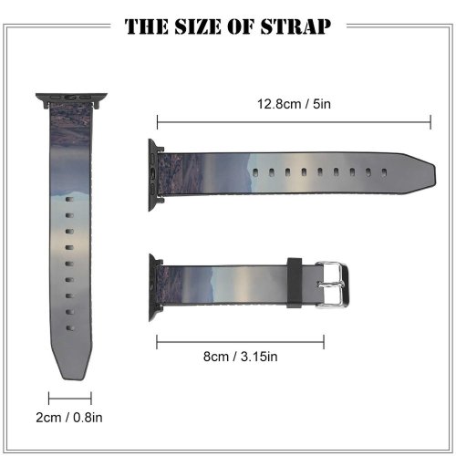 yanfind Watch Strap for Apple Watch Landscape Peak Countryside Pictures Outdoors Stock Grey Free Range Plateau Land Compatible with iWatch Series 5 4 3 2 1