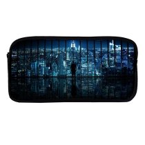 yanfind Pencil Case YHO Dominic Kamp Black Dark York City Cityscape City Lights Reflection Skyscrapers Night Zipper Pens Pouch Bag for Student Office School