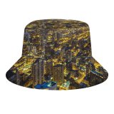 yanfind Adult Fisherman's Hat Chicago Illinois City Night Cityscape Sky Night Lights Buildings Skyscrapers Fishing Fisherman Cap Travel Beach Sun protection