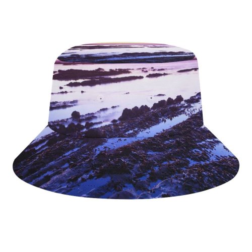 yanfind Adult Fisherman's Hat Romain Guy Fitzgerald Marine California USA Moss Beach Rocks Sunset Purple Sky Fishing Fisherman Cap Travel Beach Sun protection