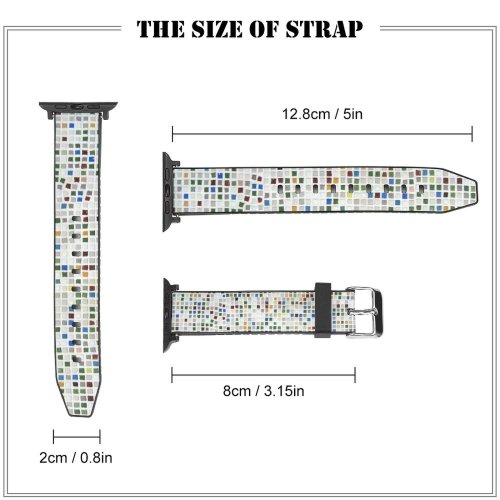 yanfind Watch Strap for Apple Watch Wall Texture Colour Grey Tile  Flooring Design Symmetry Rectangle Compatible with iWatch Series 5 4 3 2 1