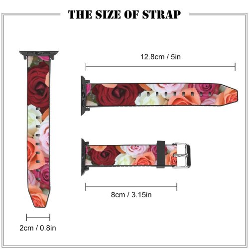 yanfind Watch Strap for Apple Watch Dance Yokoo Flowers Rose Colorful Floral  Beautiful Compatible with iWatch Series 5 4 3 2 1