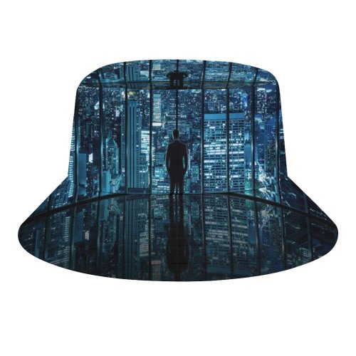 yanfind Adult Fisherman's Hat Dominic Kamp Black Dark York City Cityscape City Lights Reflection Skyscrapers Night Fishing Fisherman Cap Travel Beach Sun protection
