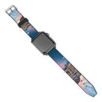 yanfind Watch Strap for Apple Watch Trey Ratcliff Monte Carlo Monaco Yacht Harbor Boats Clouds Sky Waterfront Compatible with iWatch Series 5 4 3 2 1
