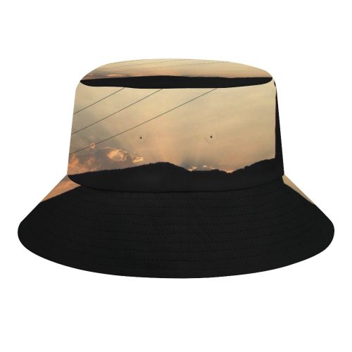 yanfind Adult Fisherman's Hat Power Electrical Supply Sky Morning Sun Transmission Cloud Sunset Sky Overhead Afterglow Fishing Fisherman Cap Travel Beach Sun protection