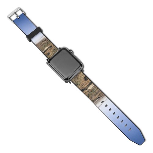 yanfind Watch Strap for Apple Watch Scenery Domain Nobody Sunset Prairie Ground Public Burn Clean Outdoors Wallpapers Compatible with iWatch Series 5 4 3 2 1