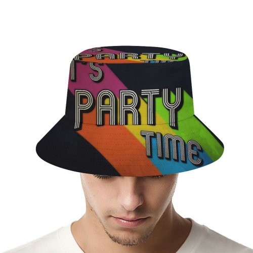 yanfind Adult Fisherman's Hat Rafael Fernandez Black Dark Quotes Its Party Time Minimal Colorful Fishing Fisherman Cap Travel Beach Sun protection