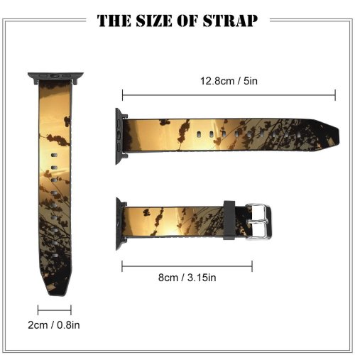 yanfind Watch Strap for Apple Watch Tree Sky Branch Cloud Morning Atmospheric Natural Landscape Afterglow Leaf Sunset Compatible with iWatch Series 5 4 3 2 1