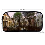 yanfind Pencil Case YHO Boat Urban Street City Buildings Canal Town Cars Zipper Pens Pouch Bag for Student Office School