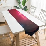 Yanfind Table Runner Blur Focus Dark Illuminated Lights Window Evening Blurred Light Defocused Blurry Car Everyday Dining Wedding Party Holiday Home Decor