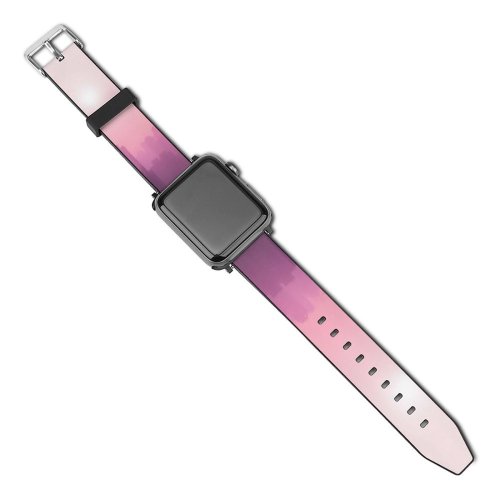 yanfind Watch Strap for Apple Watch Meiying  Cityscape Urban Foggy Sunrise Skyscrapers Compatible with iWatch Series 5 4 3 2 1