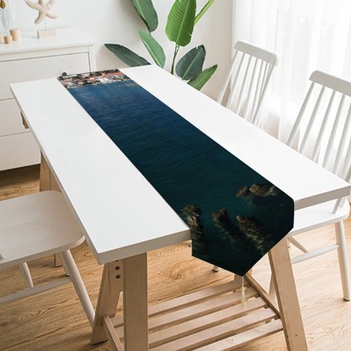 Yanfind Table Runner Building Old Retro Century Sky Beautiful Azure Makedonija Ohrid Coast Sky Calm Everyday Dining Wedding Party Holiday Home Decor