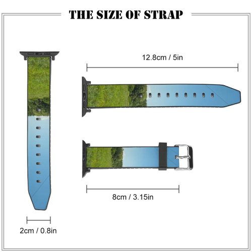 yanfind Watch Strap for Apple Watch Rural Countryside Plant Forest Pasture Farm Pictures Grassland Outdoors Tree Ranch Compatible with iWatch Series 5 4 3 2 1