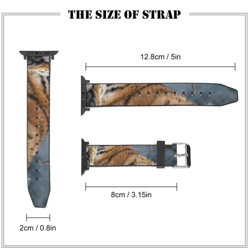 yanfind Watch Strap for Apple Watch Tambako Jaguar Young Tigress Yawning Wild Big Cat  Closeup Carnivore Compatible with iWatch Series 5 4 3 2 1