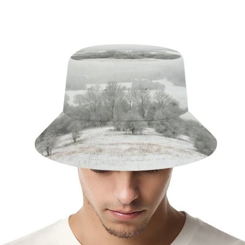 yanfind Adult Fisherman's Hat Winter Freeze Snowy Icey Christmas Field Winter Natural Atmospheric Landscape Sky Ice Fishing Fisherman Cap Travel Beach Sun protection