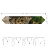 Yanfind Table Runner Young Grass Pet Funny Outdoors Kitten Portrait Wildlife Cute Little Staring Cat Everyday Dining Wedding Party Holiday Home Decor