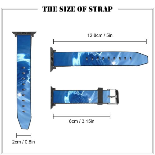 yanfind Watch Strap for Apple Watch Wave Resources Electric Cobalt Sky  Liquid Compatible with iWatch Series 5 4 3 2 1