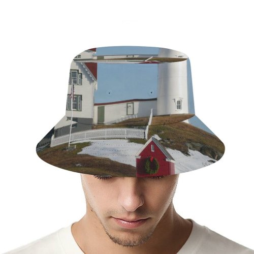 yanfind Adult Fisherman's Hat Tower Neddick Coast Shore Ocean Maine Rock Lighthouse Bay Roof Light Beacon Fishing Fisherman Cap Travel Beach Sun protection
