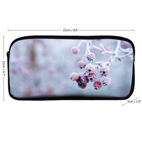 yanfind Pencil Case YHO Images Christmas Flora Frost Snow Twig Wallpapers Plant Outdoors Garden Free Winter Zipper Pens Pouch Bag for Student Office School