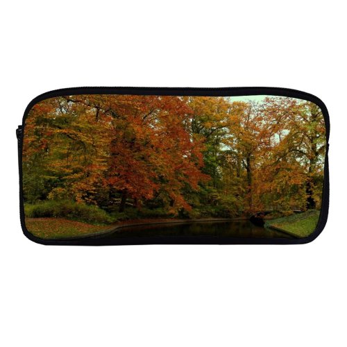 yanfind Pencil Case YHO Bank Grass Tree Tree Waterway Park Bushes October Leaf Landscape Vegetation Natural Zipper Pens Pouch Bag for Student Office School