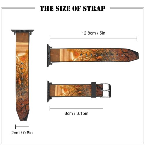 yanfind Watch Strap for Apple Watch Johannes Plenio Forest Road Daylight Autumn Fall Sunrays Trees Compatible with iWatch Series 5 4 3 2 1