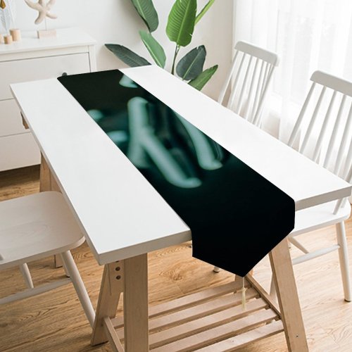 Yanfind Table Runner Blur Focus Dark Time Illuminated Lights Evening Technology Electricity Hanging Items Neon Everyday Dining Wedding Party Holiday Home Decor