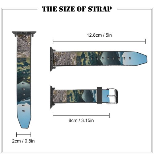 yanfind Watch Strap for Apple Watch Theo Crazzolara Warscheneck Eastern Alps Austria Landscape  Range Valley Village Scenery Compatible with iWatch Series 5 4 3 2 1
