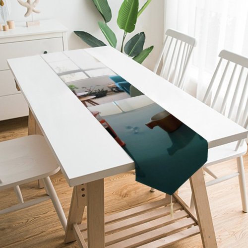 Yanfind Table Runner Backlit Plant Decor Flowerpot Fresh Home Lamp Cozy Cup Soft Window Daylight Everyday Dining Wedding Party Holiday Home Decor