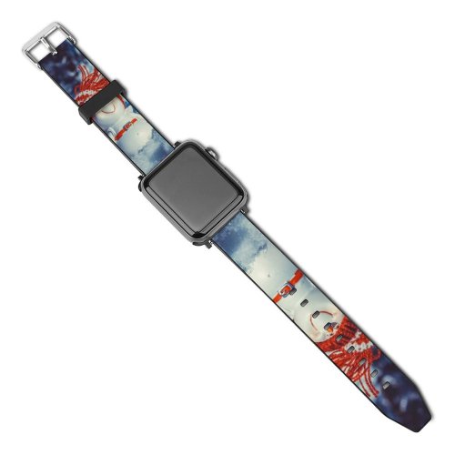 yanfind Watch Strap for Apple Watch Celebrations Christmas Cute Snowman Snow Covered Winter Decoration Compatible with iWatch Series 5 4 3 2 1