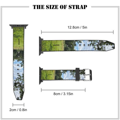 yanfind Watch Strap for Apple Watch Rural Countryside Domain Pasture Farm Grassland Outdoors Ranch Nederland Rijsbergen Public Compatible with iWatch Series 5 4 3 2 1