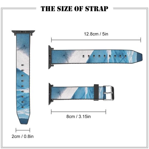 yanfind Watch Strap for Apple Watch Landscape Iceland Pictures Winter Outdoors Snow  Free  Hill Compatible with iWatch Series 5 4 3 2 1