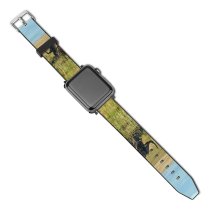yanfind Watch Strap for Apple Watch Rural Savanna Countryside Plant Wildlife Creative Pasture Horse Farm Pictures Grassland Compatible with iWatch Series 5 4 3 2 1