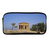 yanfind Pencil Case YHO Building History Landscape Sky Agrigento Valley Sicily Sand Greek Tree Historic Architecture Zipper Pens Pouch Bag for Student Office School