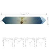 Yanfind Table Runner Backlit Landscape Fog River Foggy Outdoors Scenic Tranquility Scenery Lake Mountain Everyday Dining Wedding Party Holiday Home Decor