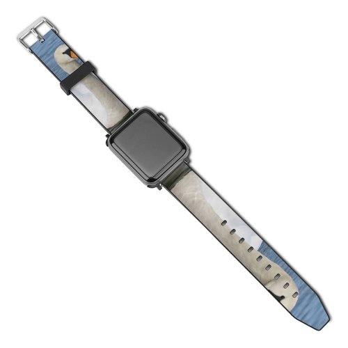 yanfind Watch Strap for Apple Watch Swans  Lakes Birds Regal Winter Scenes Bird Vertebrate Beak Ducks Geese Compatible with iWatch Series 5 4 3 2 1
